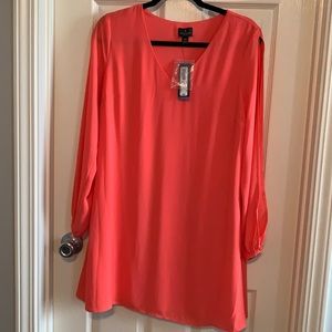 NWT Coral color dress with slits in arms